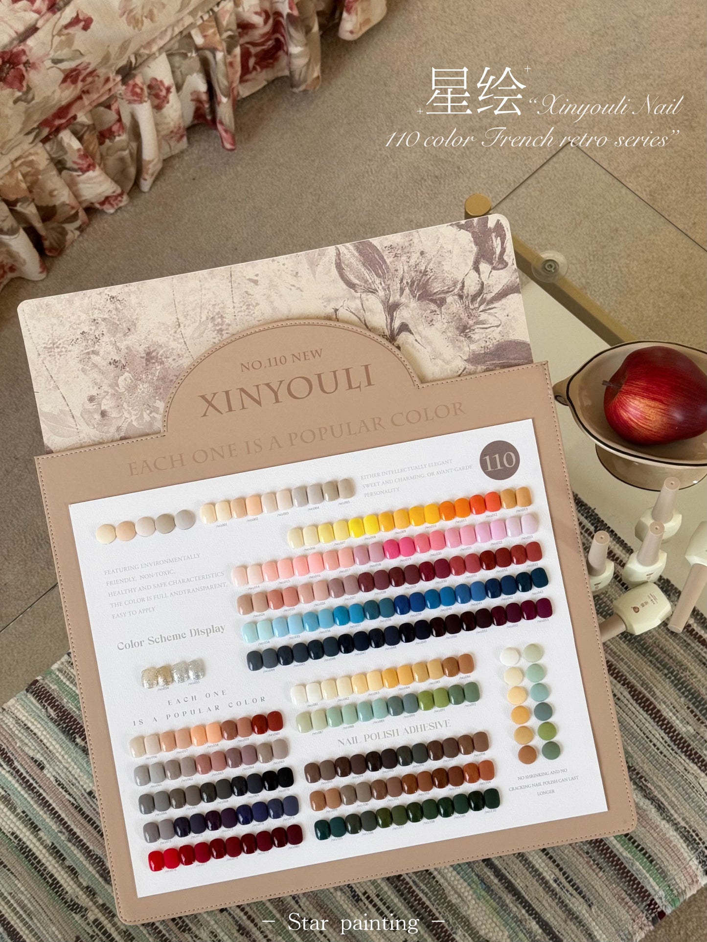 110 color star painted nail polish adhesive set with long-lasting environmental protection and detachable starry glitter powder for nail salons and salons
